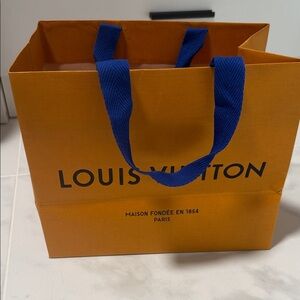 Louis Vuitton Tangerine Bag with Royal Blue Handles